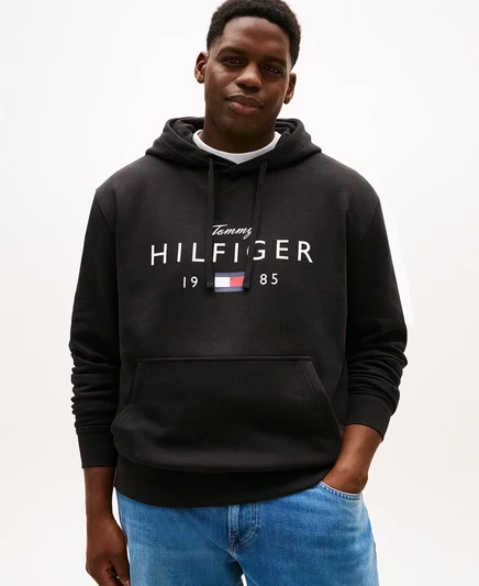 Мужское худи Tommy Hilfiger регулярного кроя, черное