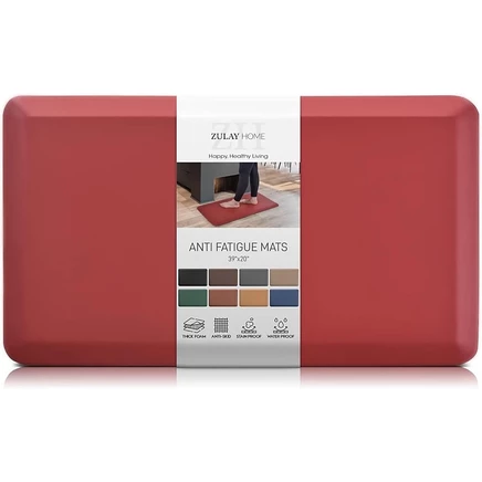 Кухонный коврик Zulay Kitchen Large 20x39 с защитой от усталости, мягкий Кухонный коврик из пены с эффектом памяти, красный