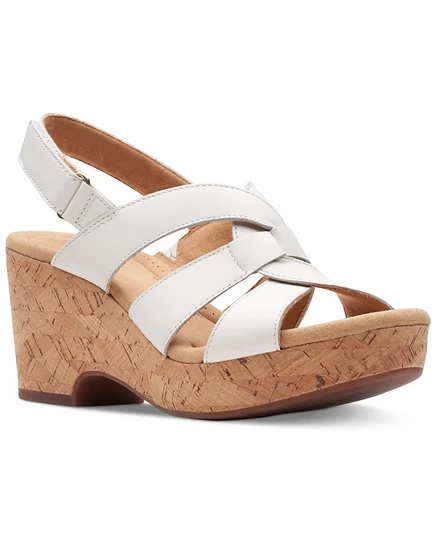 Женские босоножки Clarks Giselle Beach, белые кожаные