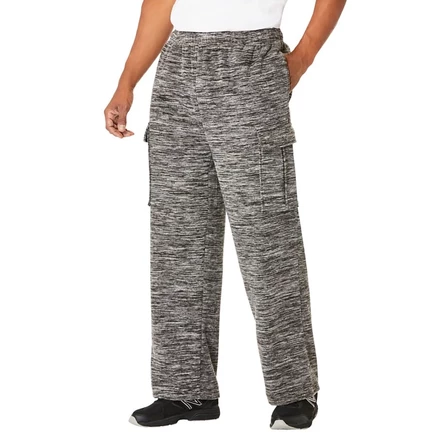 Плюшевые флисовые брюки-карго KingSize Big & Tall Explorer black