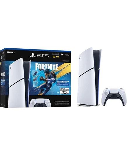 Тонкая консоль PlayStation 5 Digital Edition Fortnite Blowing Chaos Bundle - Белый