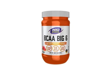 NOW Foods BCAA Big 6, со вкусом арбуза, 600 грамм, без цвета