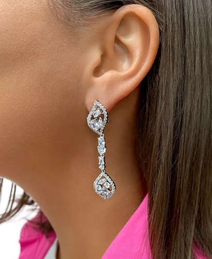 Серьги Sterling Forever Mariah с куб. цирконием, золотистые