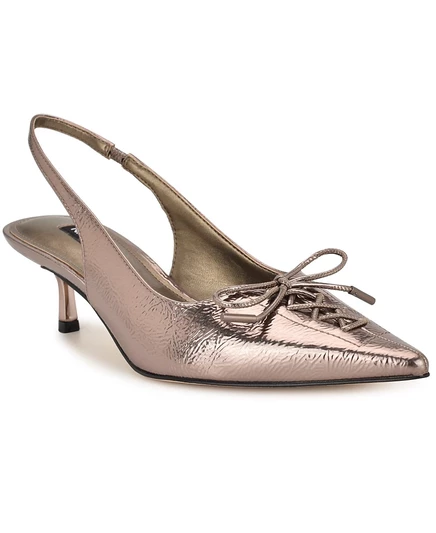 Женские туфли-лодочки Nine West Anora на шнуровке с открытой спиной золотистого цвета