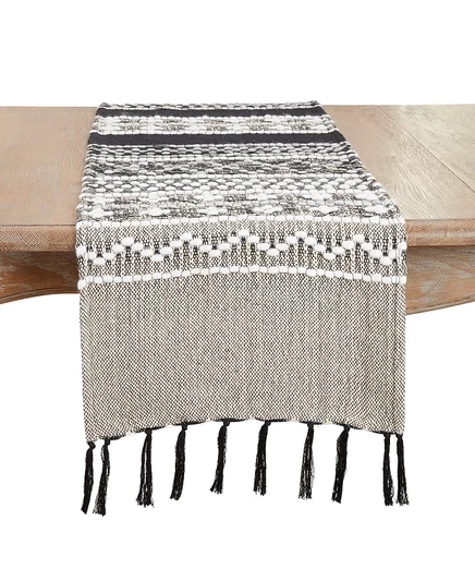 Дорожка Saro Lifestyle 41×183 см с бахромой, черная