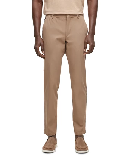 Мужские брюки BOSS by Hugo Boss slim fit стрейч, бежевые