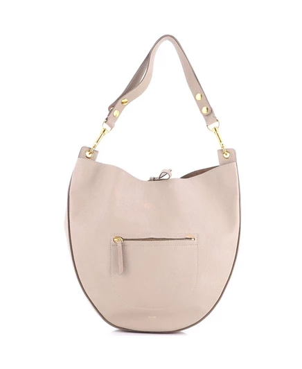 Женская сумка Pre-Owned Celine Trotteur средняя из зернистой кожи, бежевый