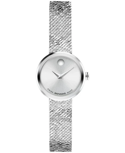Швейцарские кварцевые часы из нержавеющей стали Movado Women's Museum Velura Mini, серебро 21 мм