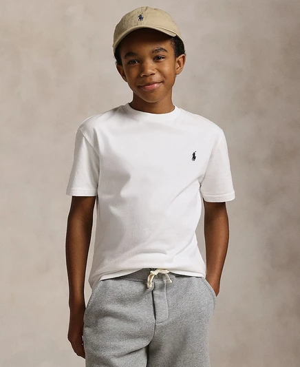 Мальчиковая футболка Polo Ralph Lauren из хлопка, белая