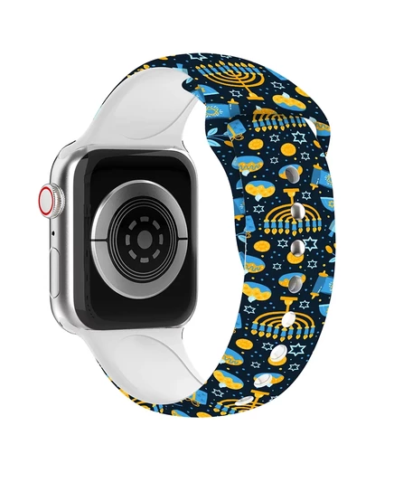 Силиконовый ремешок в стиле Хануки Waloo для Apple Watch navy