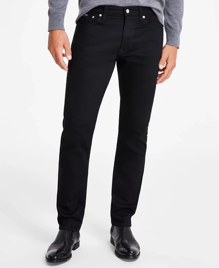 Мужские джинсы Calvin Klein Slim-Fit, эластичные, черные