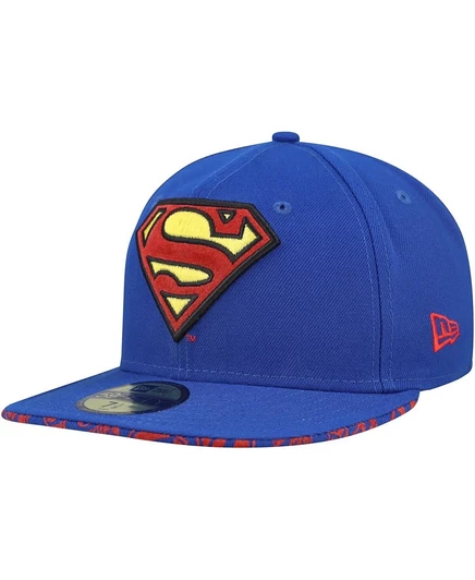 Мужская кепка New Era 59FIFTY Superman, синяя