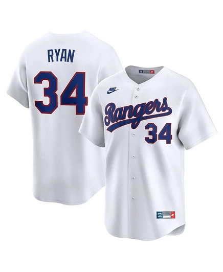 Мужская футболка Nike Nolan Ryan White из коллекции Texas Rangers Throwback Cooperstown Collection Limited white