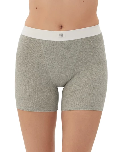 Короткое платье Gap GapBody с завышенной талией GPW01070 серого цвета