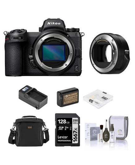 Фотоаппарат беззеркальный Nikon Z 7II с адаптером FTZ II, 128 ГБ, черный