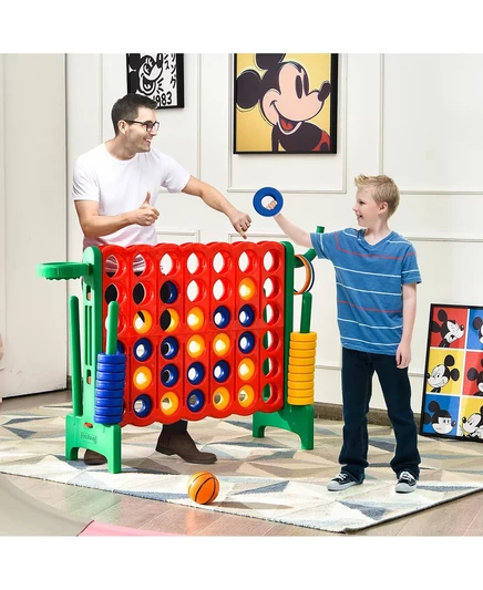 Игровой набор 4 в ряд с баскетбольным кольцом Costway, зеленый