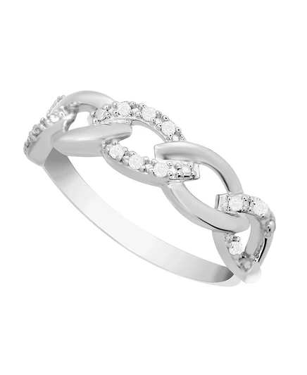 Кольцо Macy's Diamond Link из серебра с бриллиантами 0,10 кт