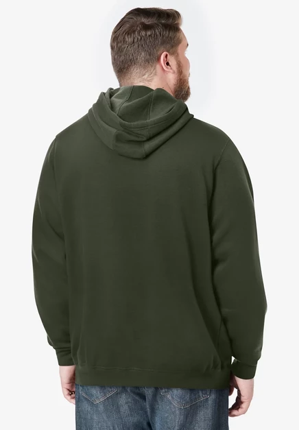 Флисовый пуловер с капюшоном KingSize Big & Tall deep olive