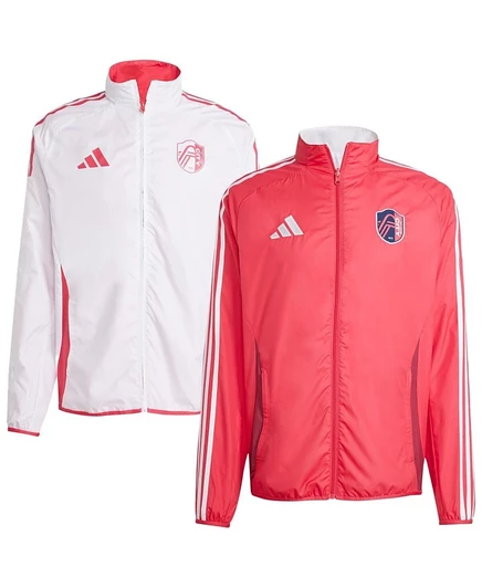 Мужская куртка Adidas St. Louis City SC 2025 реверсивная, красно-белая