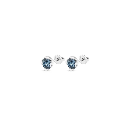 Серьги из металлического сплава UNOde50 и граненого хрусталя blue
