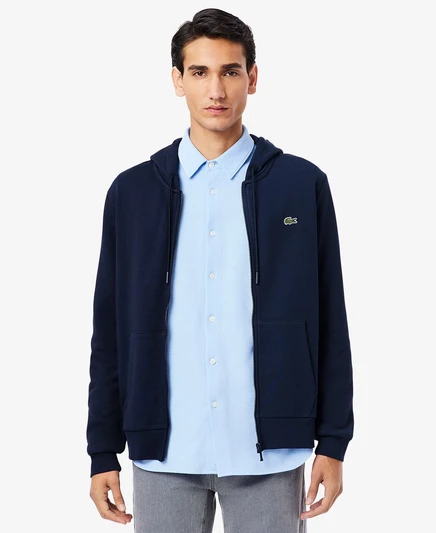 Мужская флисовая толстовка с капюшоном на молнии 1navy blue