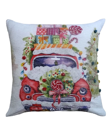 Декоративная подушка Vibhsa Christmas Car, 51×51 см, многоцветная