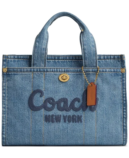 Женская сумка Coach Cargo маленькая джинсовая, синяя