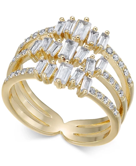 Золотое кольцо с кристаллами I.N.C. International Concepts, созданное для Macy's gold