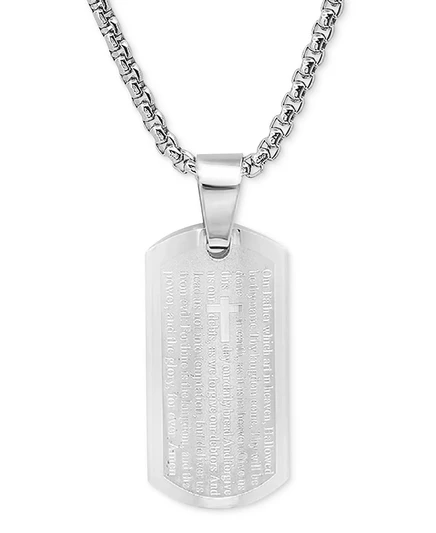 Мужское ожерелье Steeltime Our Father 61 см, серое