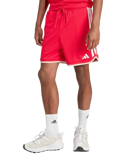 мужские баскетбольные шорты из сетчатой ткани adidas для стадиона, красные