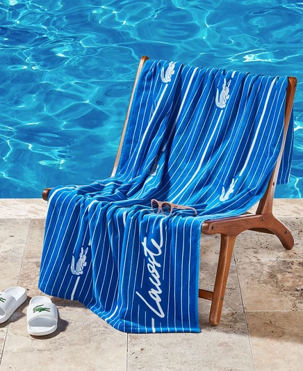 Пляжное полотенце-рубашка из хлопка с крокодиловым принтом Lacoste, 36 x 72 дюйма