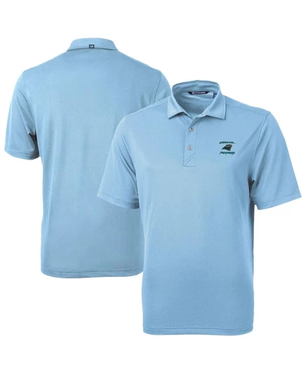 Мужская поло Cutter & Buck Virtue Eco Pique Carolina Panthers, светло-голубая