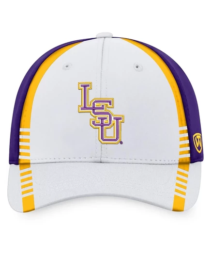 Мужская кепка Top of the World, белая с фиолетовым, с логотипом LSU Tigers Flex white, purple