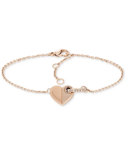 Женский браслет Tommy Hilfiger Pavé Heart Link, розовый
