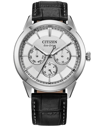 Мужские часы Citizen Rolan 40 мм, кожаный ремешок, серый