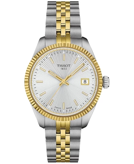 Женские часы tissot ballade, 34 мм, двухцветный браслет