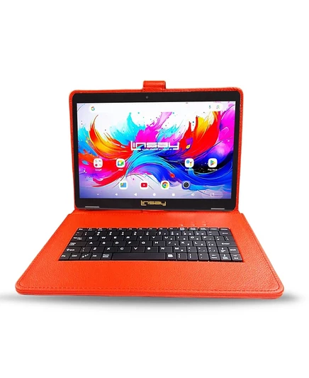 LINSAY 10.1 " Восьмиядерный планшет Android 15 с объемом памяти 256 ГБ и клавиатурой в красном стиле red