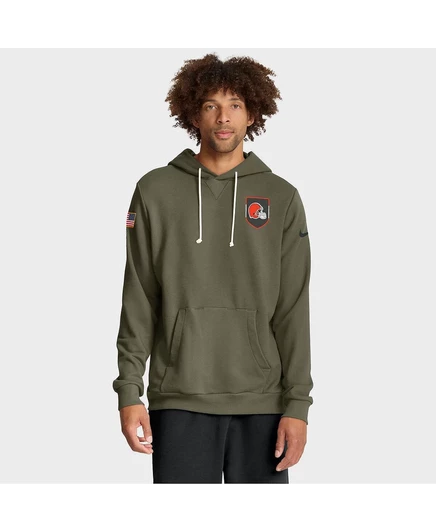 Мужская оливковая толстовка Cleveland Browns  с капюшоном Dri-FIT olive