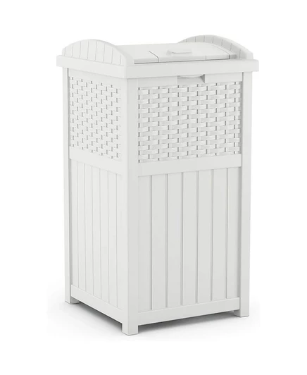 Уличный мусорный бак Suncast GHW1732WH Trashcan Hideaway объемом 33 галлона, белый