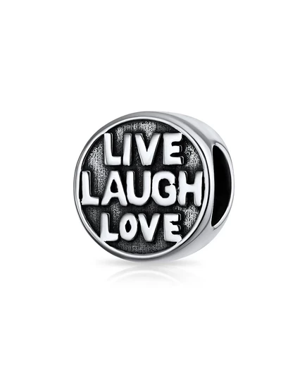 Шарм Bling Jewelry «Live Laugh Love», серебро