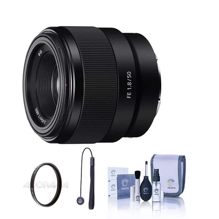 Объектив Sony FE 50 мм f/1.8, комплект, черный