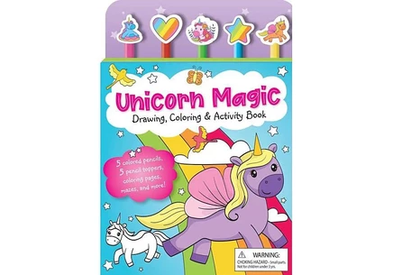 Книга-раскраска Unicorn Magic с насадками на карандаши