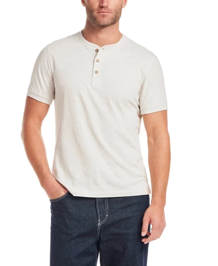 Мужская футболка Henley Weatherproof Vintage меланж, бежевая