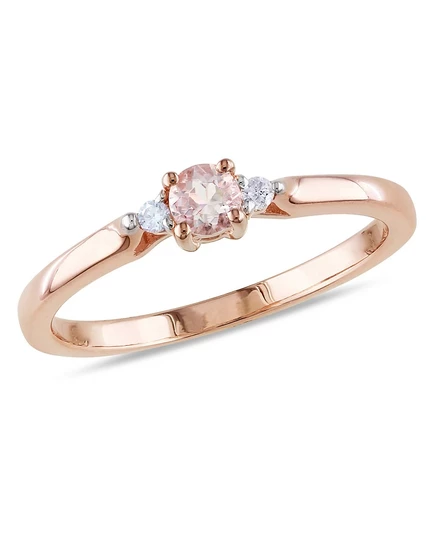 Кольцо Macy's с морганитом 1/6 ct и бриллиантами, розовое