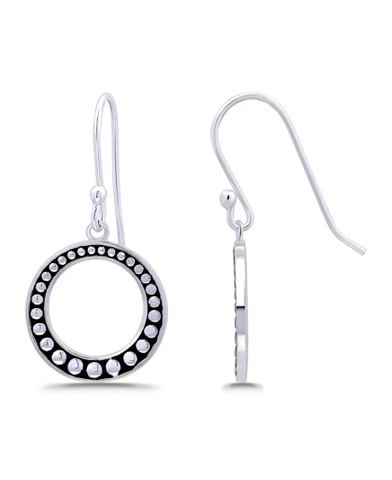 Женские серьги Macy's открытые круги с бисером, серебристые