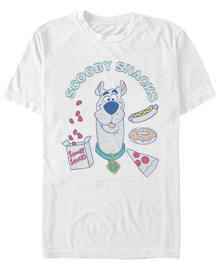 Мужская футболка Scooby Doo Scoob Eats с коротким рукавом и принтом white
