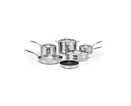 Набор кухонной посуды Cuisinart Custom-Clad 5-слойный, 10 предметов, из нержавеющей стали