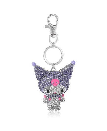Брелок для ключей Sanrio Kuromi Crystal Bag Travel Charm – Сверкающие фиолетовые и серебряные стразы фиолетовый