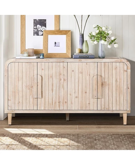 Сервант для фермерского дома Streamdale Furniture 59", Вертикальная резьба по дереву, Регулируемые полки