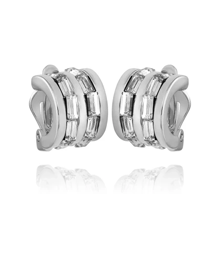 Женские серьги T Tahari «Crystal Baguette Hoop», серебристые